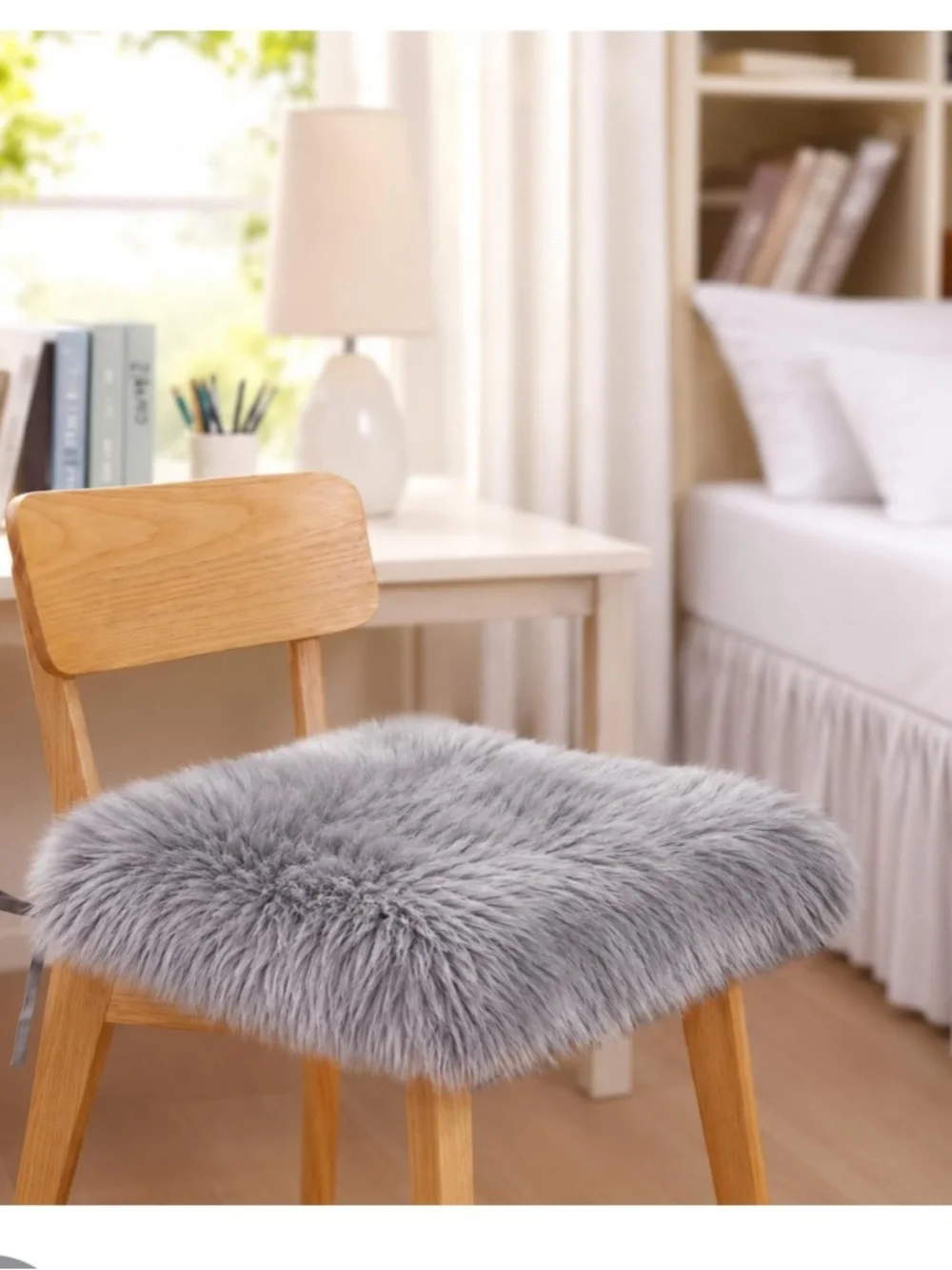 Fluffy Faux Sheepskin Chair Cover - GRAY